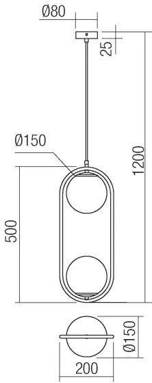 Redo 01-2626 - Luster na lanku NIVA 2xE14/28W/230V