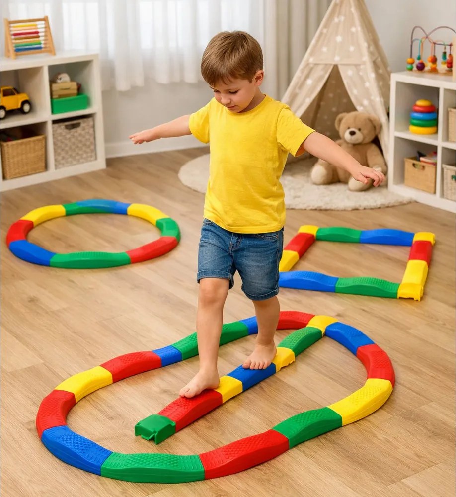 LEAN Toys Senzorická dráha Ekvivalentné dosky 16 Dosky Pripojenie protišmykových