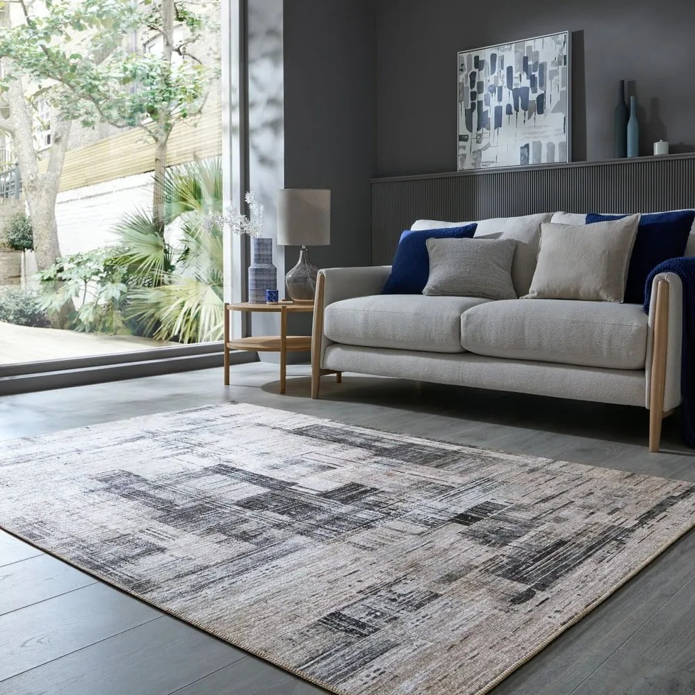 Sivý prateľný koberec 115x170 cm Silas Abstract – Flair Rugs