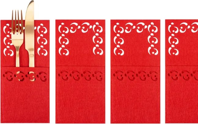 Vianočný obal na príbory KF357R červený