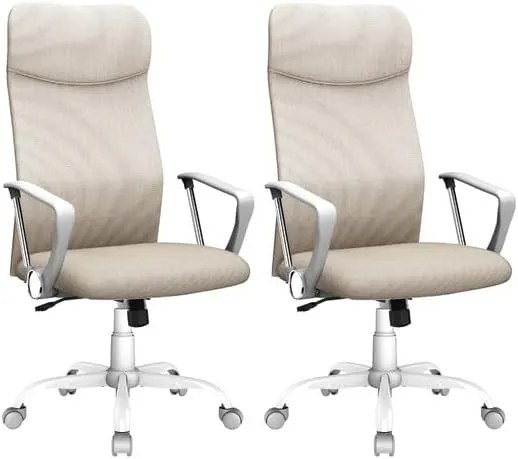 Otočná kancelárska stolička Gabas béžová/biela