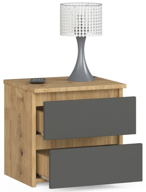 Nočný stolík CL2 2SZ CLP dub artisan / sivý