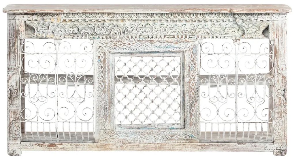 furniture-nabytek.cz - Masivní barový pult Zambezi z lakovaného dřeva, bílý – 180×45×95 cm