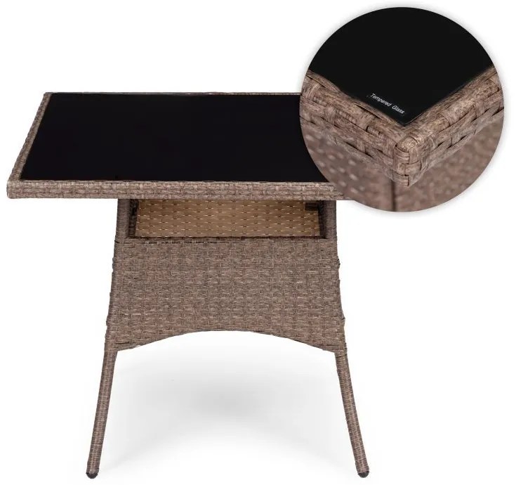 ZÁHRADNÝ SET CANIS 4 x KRESLO + HRANATÝ STÔL