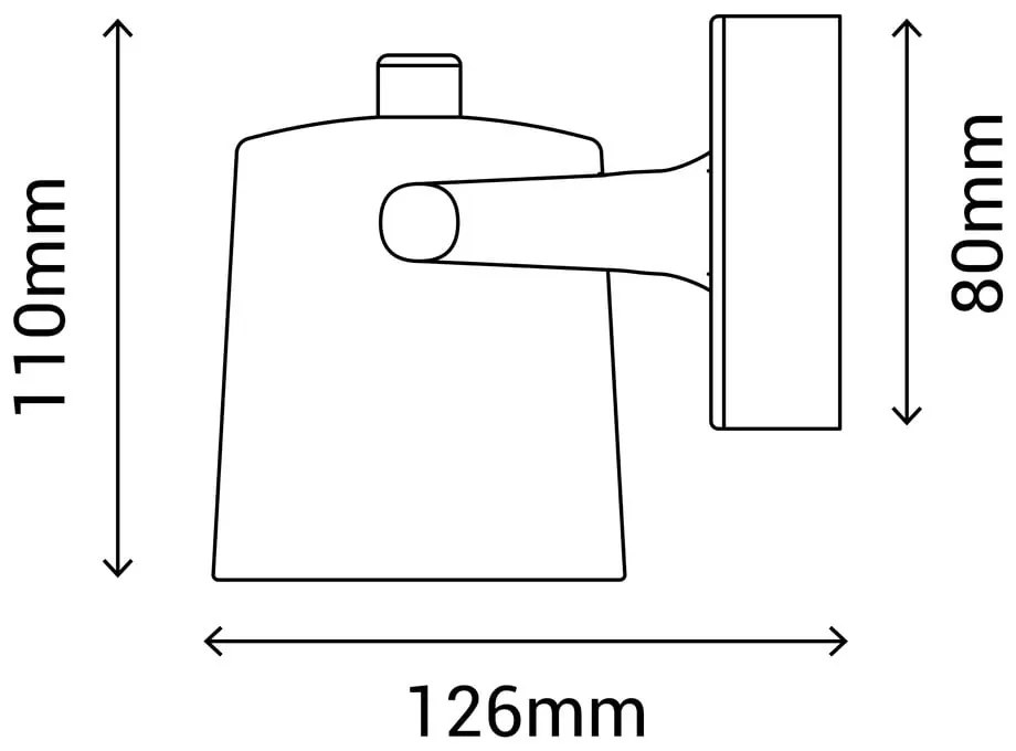 Čierne nástenné svietidlo SULION Ibai, výška 11 cm