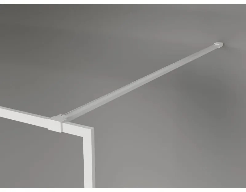 Mexen, Mexen Kioto-F sprchová stena s rámom 55 x 202 cm, priehľadná 8 mm, biela - 800-055-104-20-00