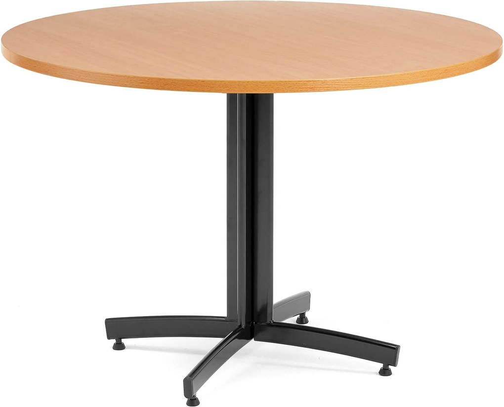 Jedálenský stôl Sanna, okrúhly Ø 1100 x V 720 mm, buk / čierna