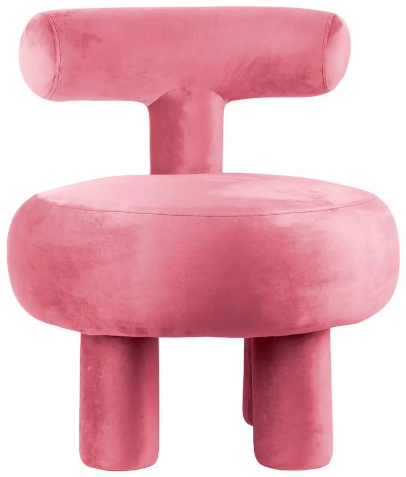 Ružové zamatové kreslo Abrazo – Leitmotiv