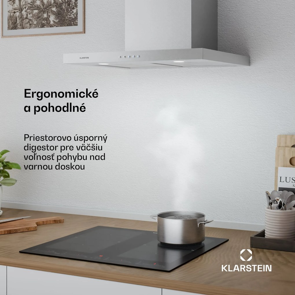 Klarstein Limelight, digestor, 60 cm, nástenný, 640 m³/h, strieborný