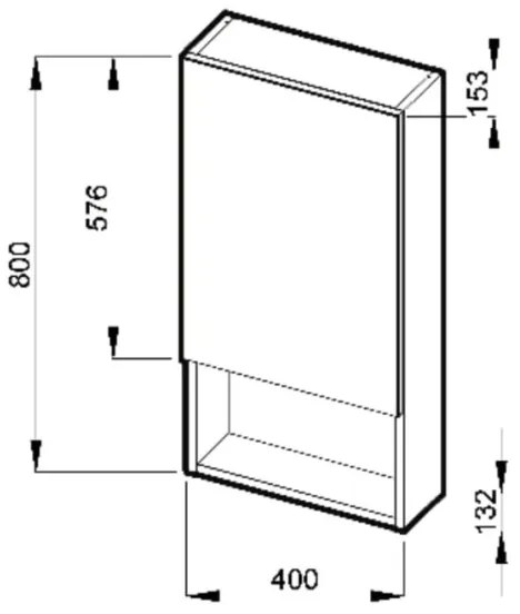 JIKA H4532210383041 - Zrkadlová skrinka LYRA 80x40 cm biela s policou