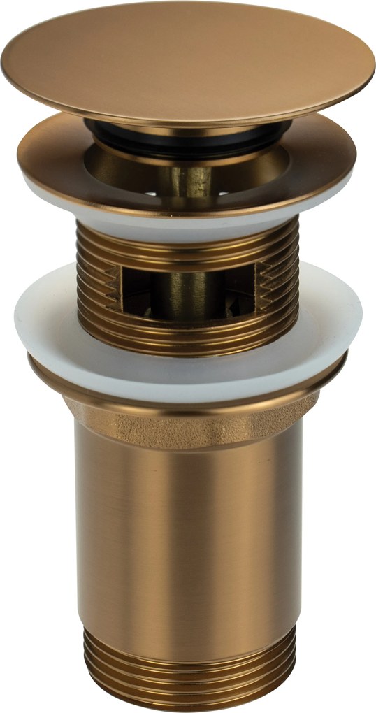 Deante Click-Clack, univerzálna umývadlová odtoková zátka s kovovým puzdrom, brúsený bronz, DEA-NHC_CC0U