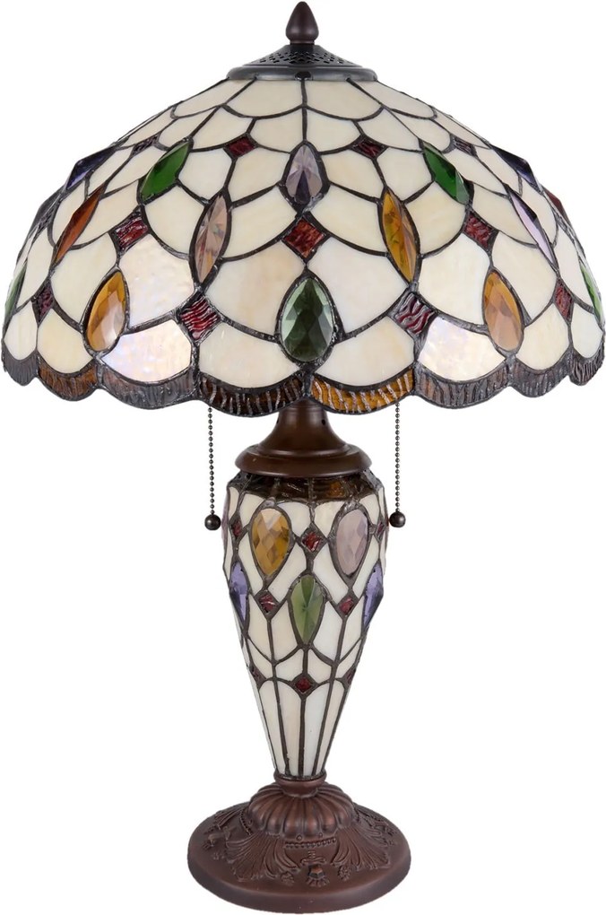 Stolná lampa Tiffany Sun stones - 40 * 60cm 2x E27 / 60W