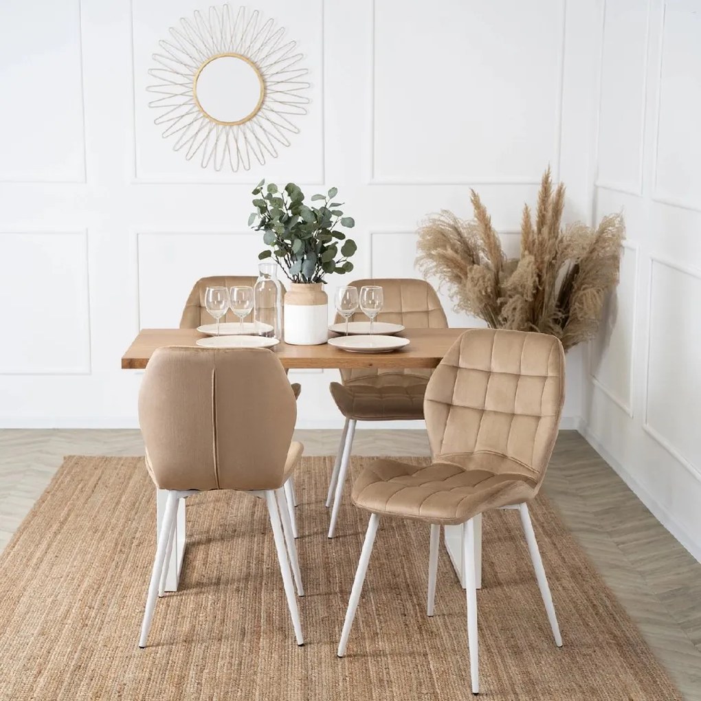 PROXIMA.store - Čalúnená jedálenska stolička LUCKY FARBA: béžová