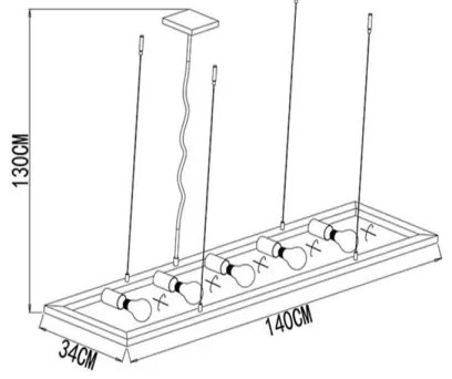 Lucide 73403/05/18 - Luster na lanku THOR 5xE27/60W/230V