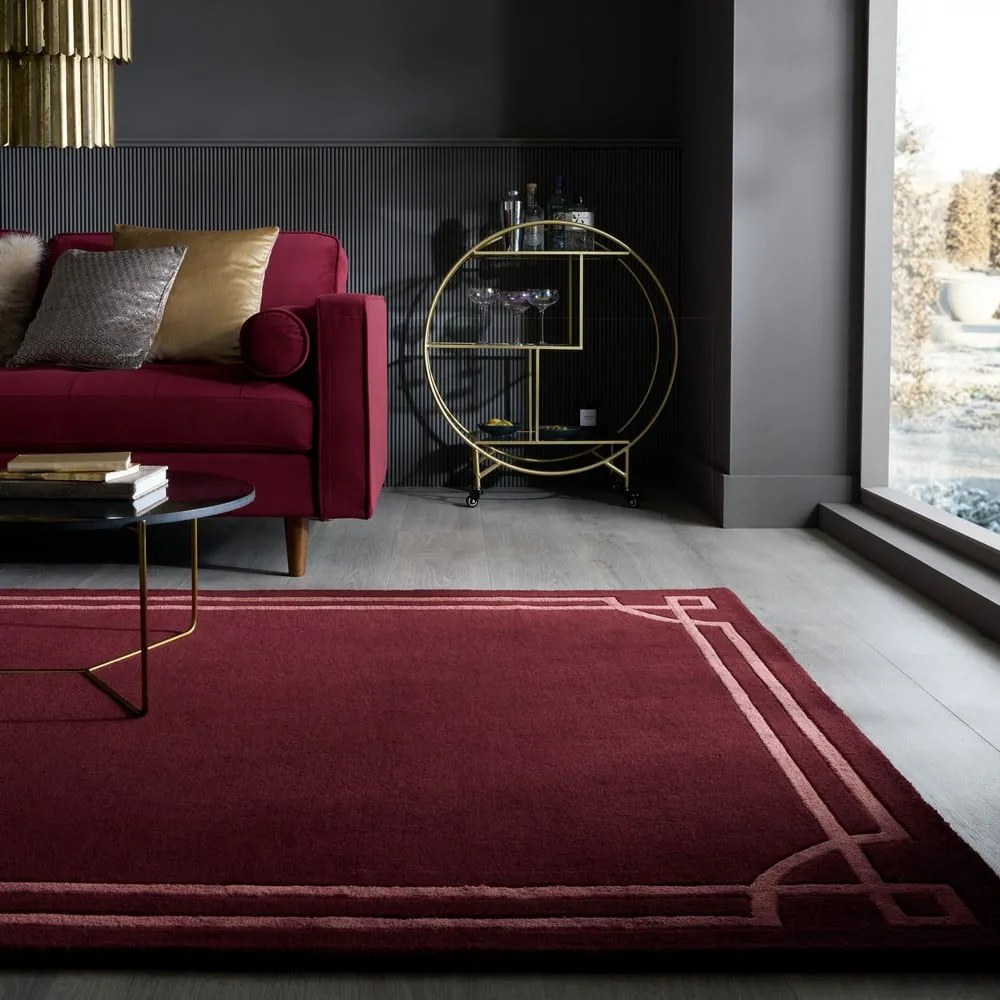 Vínový ručne tkaný vlnený koberec 160x230 cm Gatsby – Flair Rugs