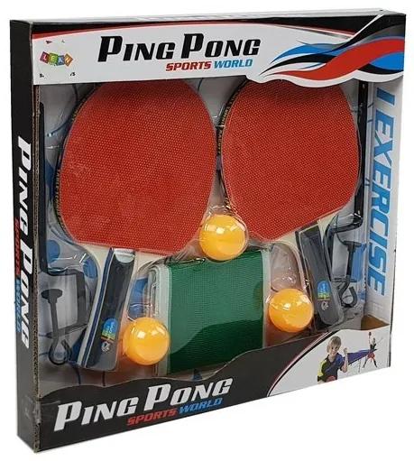 LEAN TOYS Pingpongová súprava - sieť, rakety, loptičky
