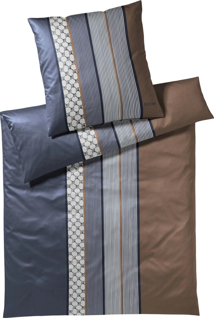 XXXLutz POSTEĽNÁ BIELIZEŇ, makosatén, modrá, hnedá, tmavomodrá, 135/200 cm Joop! - Online Only bytové doplnky - 004977057208
