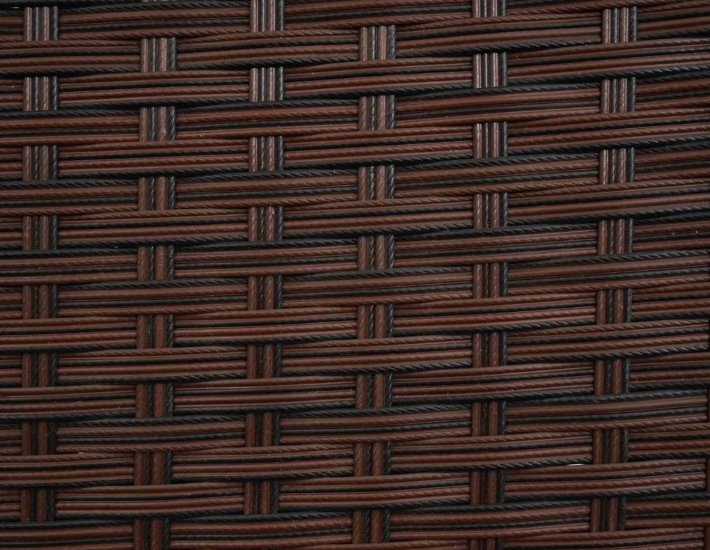 Polyratanová záhradná lavica Halden - melírovaná hnedá, čierny vankúš