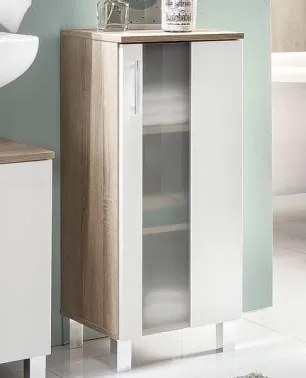 Kúpeľňová bočná skrinka Porto, dub sonoma/biela%