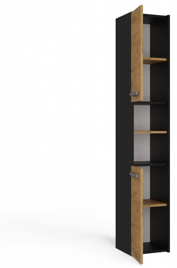 Kúpeľňová skrinka S30 170 cm antracit/dub artisan