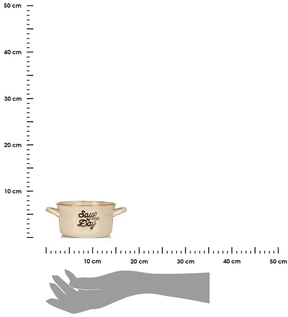 Kameninová miska na polievku Soup 500 ml béžová