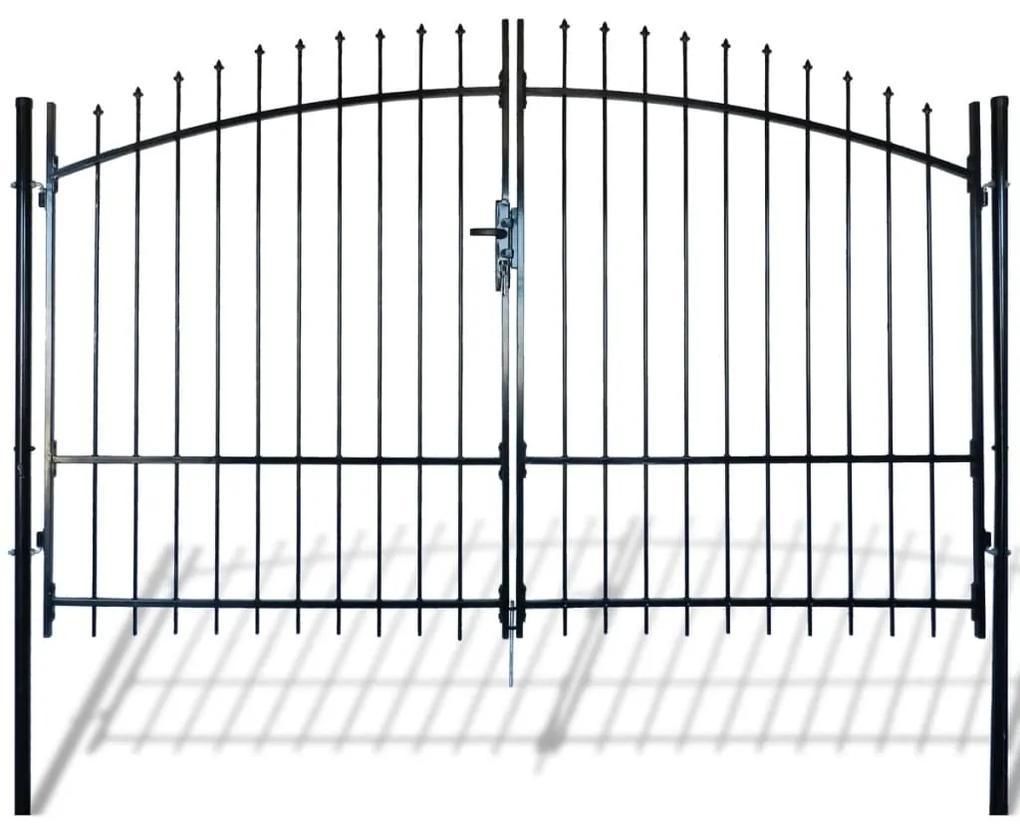 vidaXL Dvojkrídlová ozdobná brána s hrotmi 300 x 248 cm