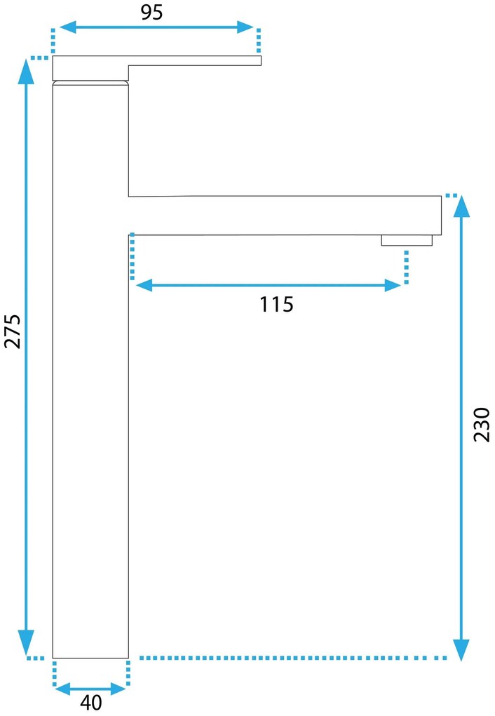 Rea Pixel, vysoká umývadlová batéria h-275, chrómová, REA-B6562