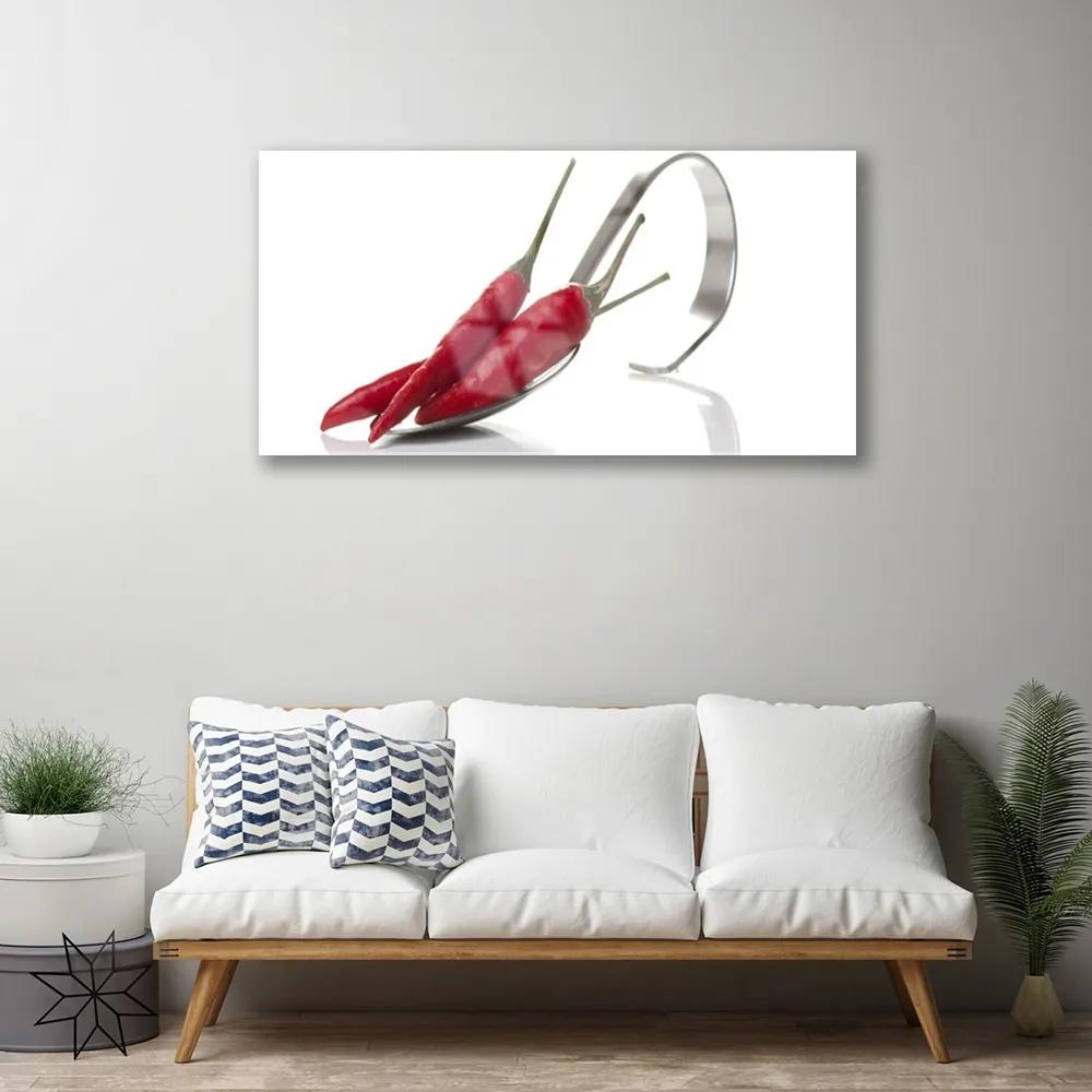 Skleneny obraz Chilli lyžica kuchyňa 120x60 cm