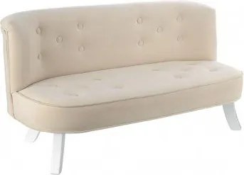 Detská zamatová sedačka béžová 17 cm Biela
