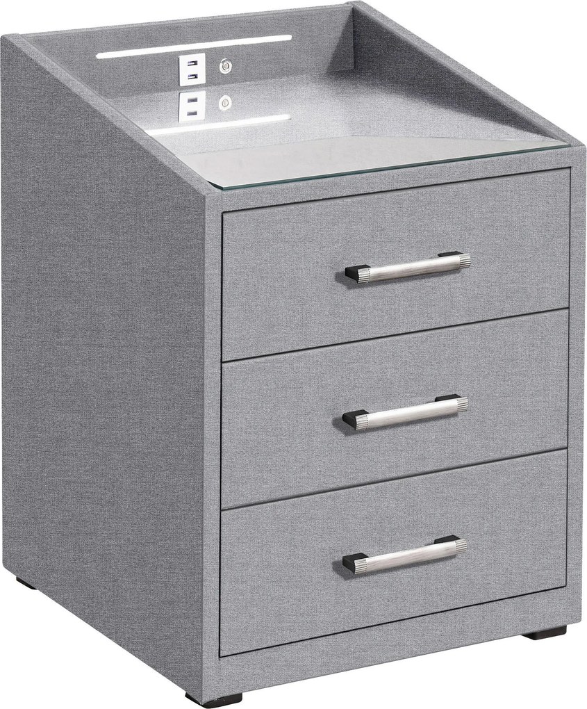 XXXLutz NOČNÝ STOLÍK, sivá, 47/61/46 cm MID.YOU - Online Only spálne - 002220036601