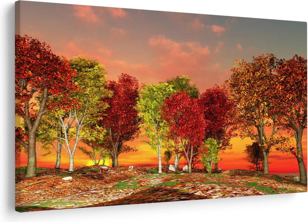Obraz - Farebné stromy (90x60 cm)
