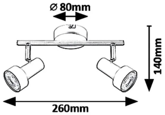 Rabalux 5323 - Bodové svietidlo KONRAD 2xGU10/50W/230V