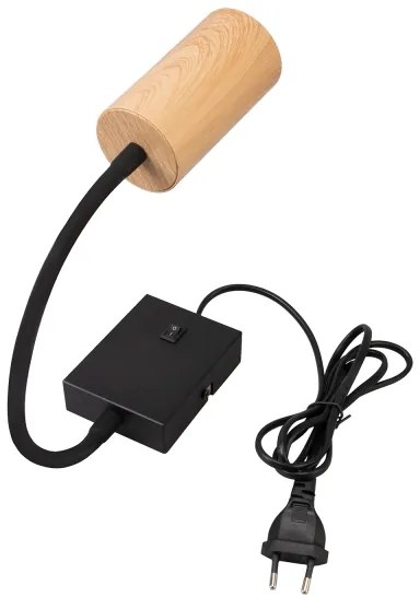 Brilagi - Flexibilná nástenná lampa SELE 1xGU10/30W/230V čierna/dubový dekor