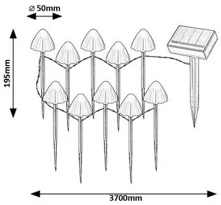 Rabalux SKADAR LED solárna lampa 77007