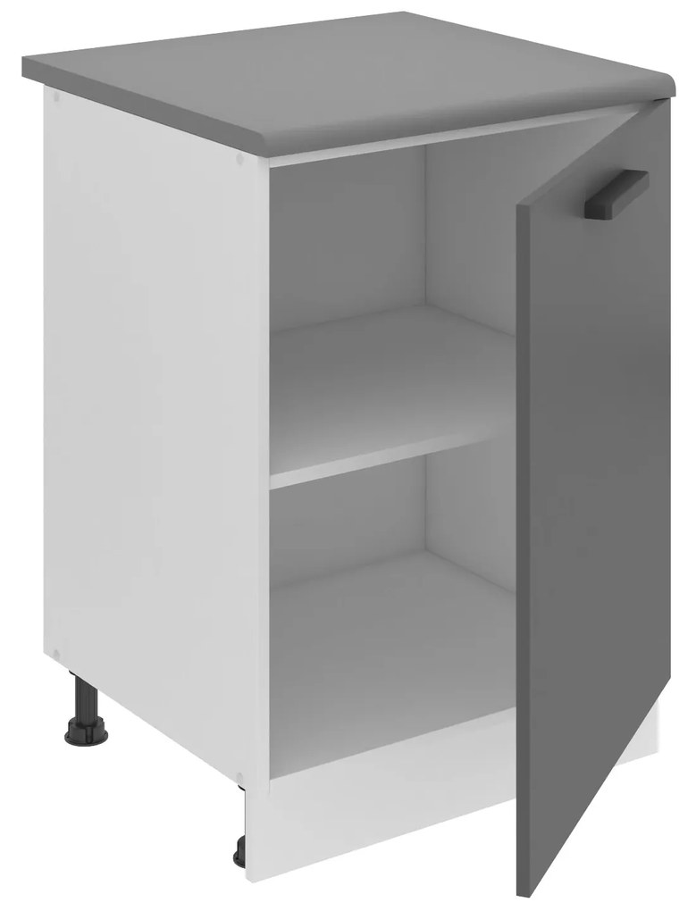 Kuchynská skrinka Belini Premium Full Version spodná 60 cm šedý mat s pracovnou doskou