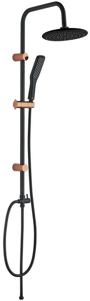 Kuchinox Alanis, sprchová súprava s ručnou a hlavovou sprchou, čierna-ružové zlato, LAV-PQI_80OX