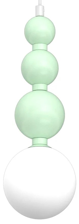 Závesné svietidlo Boule, 1x mentolové/biele sklenené tienidlo, m