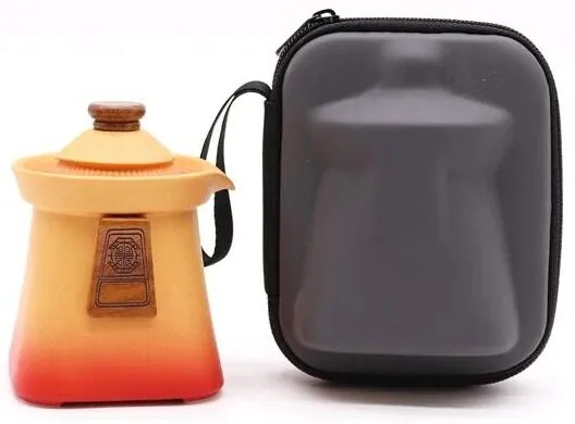Čínska čajová súprava Chrám oranžová 450ml