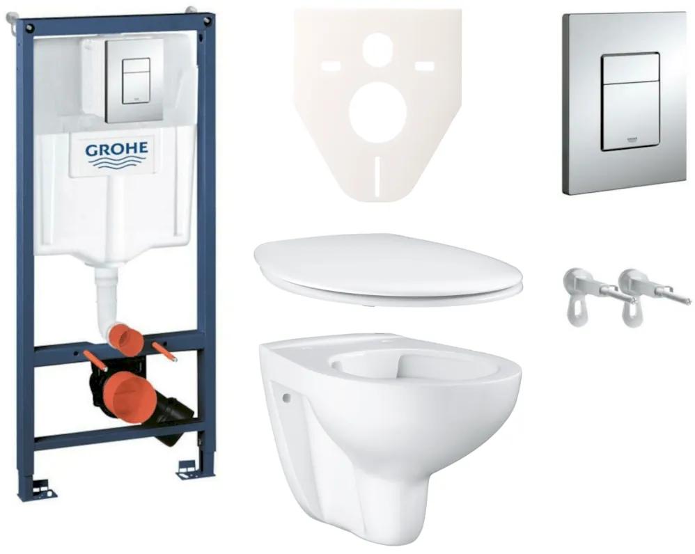 Cenovo zvýhodnený závesný WC set Grohe do ľahkých stien / predstenová montáž + WC Grohe Bau Ceramic SIKOGRS3G0