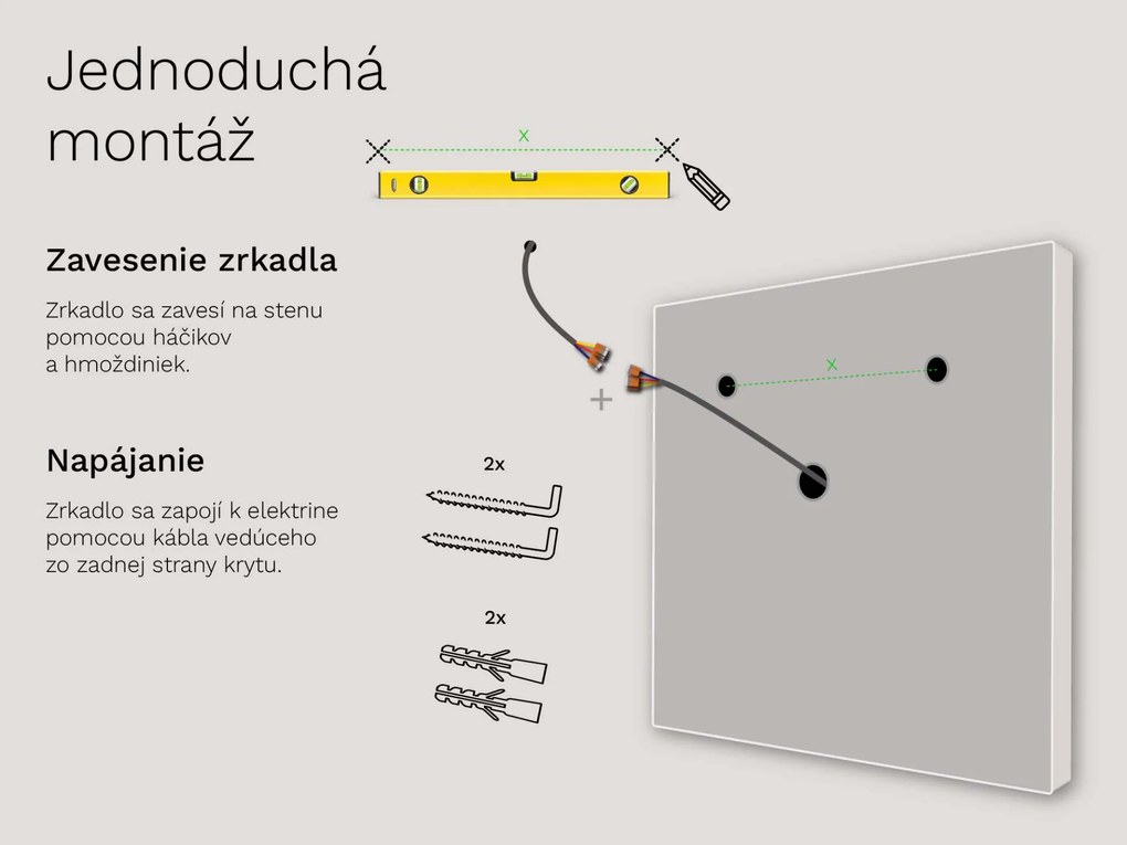 Zrkadlo do kúpeľne s LED osvetlením M1 premium