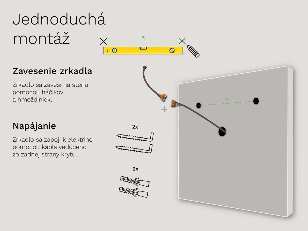 Zrkadlo do kúpeľne s LED osvetlením M23 premium