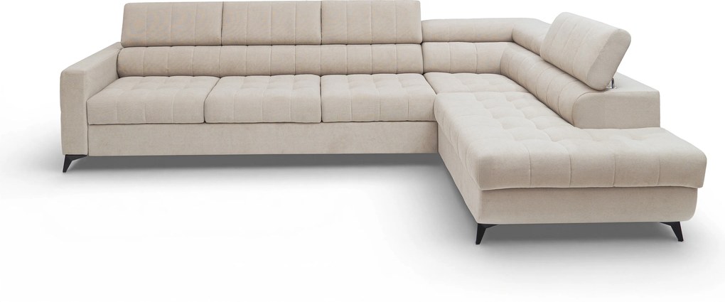 Rozkladacia rohová sedacia súprava Nardo Maxi pravá - béžový plyš Pretty 03