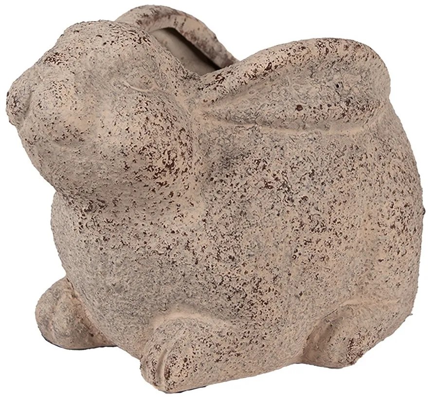 Béžový antik dokoračný kvetináč králik Rabbi - 17*12*12 cm