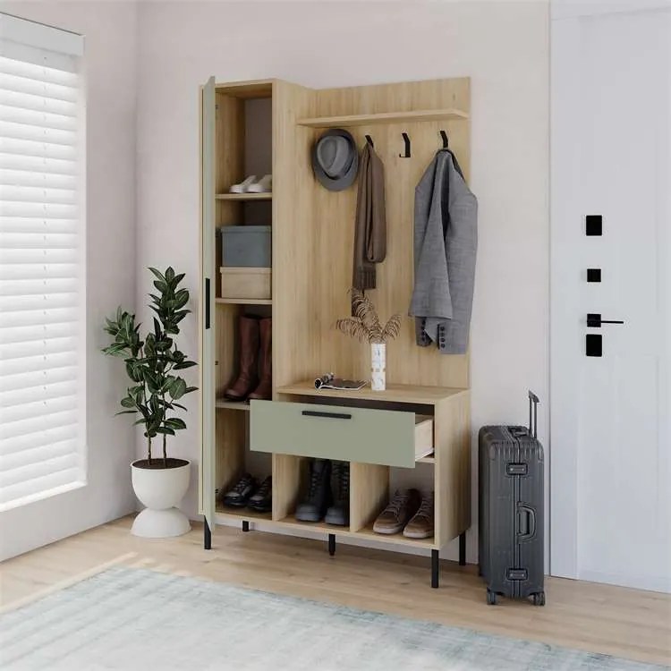 Predsieňová stena Houseland Acton dub safírový/popolavá zelená