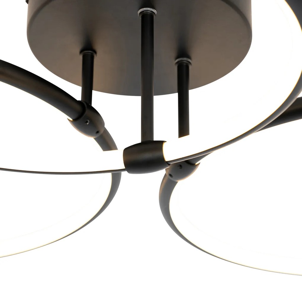 Stropné svietidlo čierne vrátane LED 3-stupňového stmievateľného 3-svetla - Joaniqa