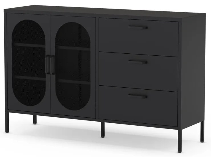 Čierna komoda 140x90 cm Diora – Marckeric