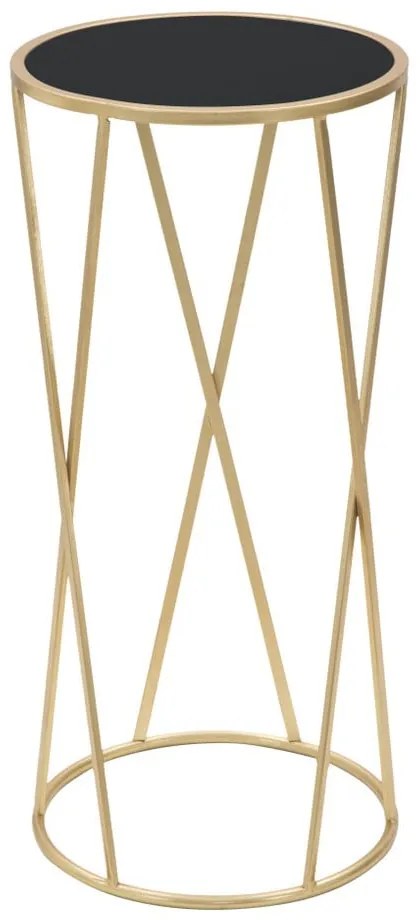 Odkladací stolík v čierno-zlatej farbe Mauro Ferretti Glam Simple, výška 75 cm
