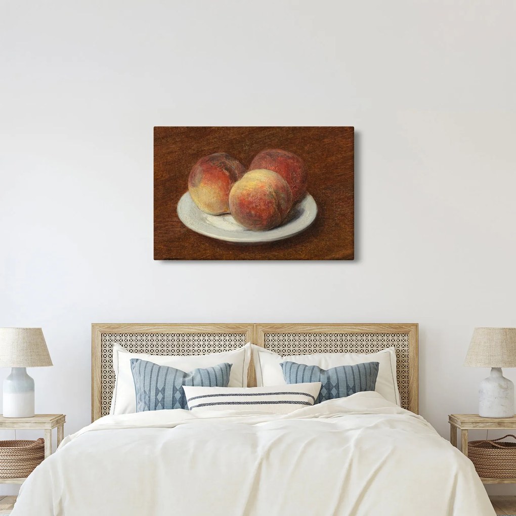 Obraz - Henri Fantin-Latour, Three Peaches on a Plate, reprodukcia (90x60 cm)