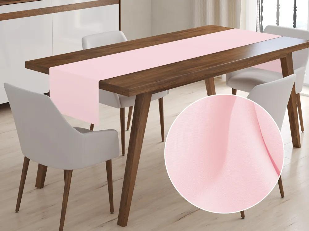 Biante Dekoračný behúň na stôl Rongo RG-062 Cukrovo ružový 45x140 cm