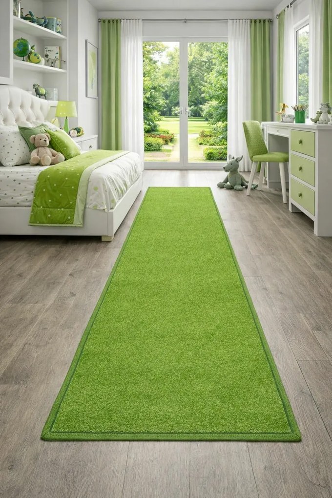 Vopi, Behúň na mieru Eton zelený 41, šíre 150 cm, zelená, detská izba